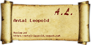 Antal Leopold névjegykártya